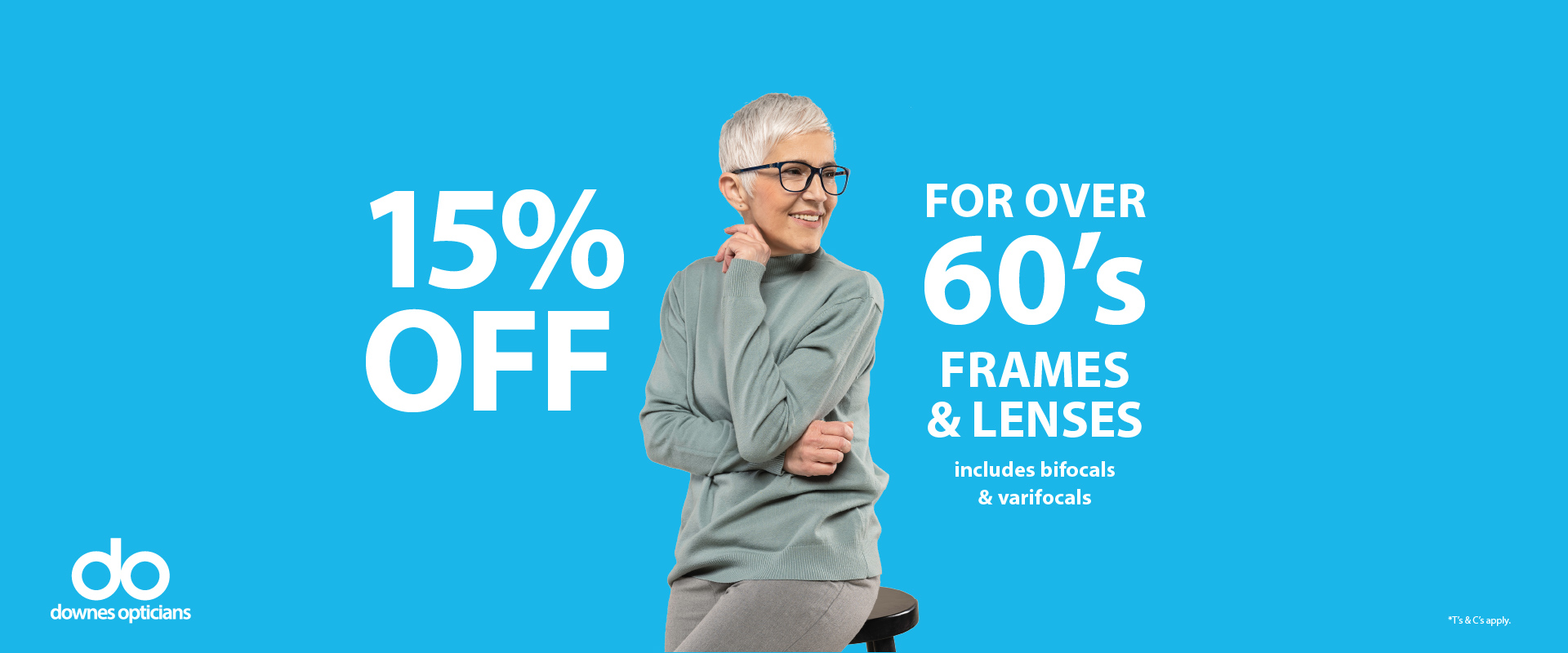 15% off over 60s banner