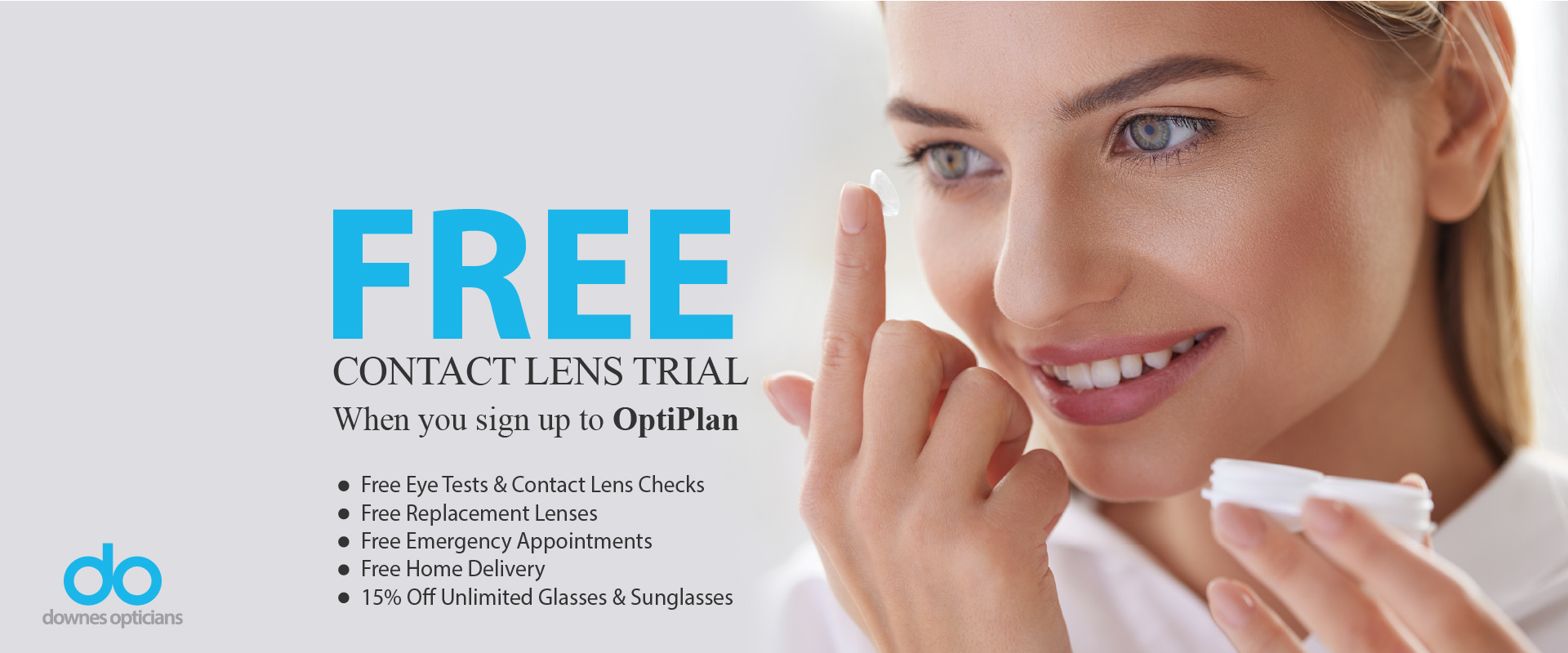 free contact lens trial fittings banner