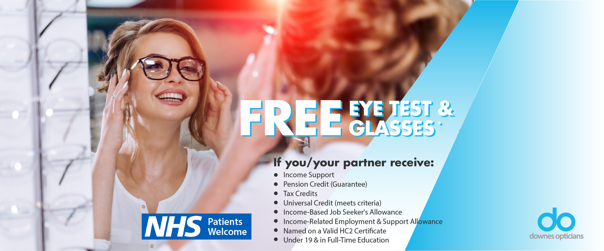 free nhs eye test banner